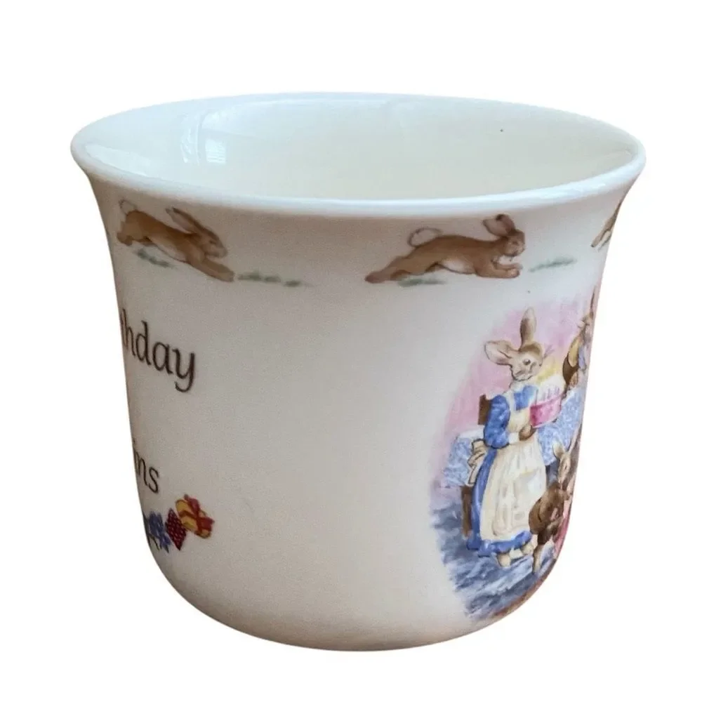 Royal Doulton Fine Bone China Happy Birthday From Bunnykins Mug/Cup EUC! Baby